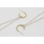 Pendientes aro semicirculo bolitas dorado mate con