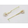 Pendientes listón dorado mate con entrepieza y bur