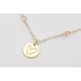 Collar cadena eslabón corazón con perla intercalad