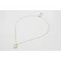 Collar cadena perlas con colgante disco doarado ma