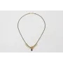 Collar cadena strass negro con gotas doradas mates