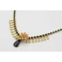 Collar cadena strass negro con gotas doradas mates