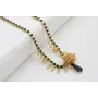 Collar cadena strass negro con gotas doradas mates