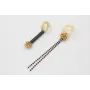 Pendientes asimetricos perno sol dorado amte con t