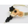 Collar lamina dorado mate con fleco bolas de abalo