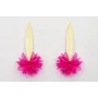 Pendientes hoja alargada dorada mate con flor lent