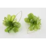 Pendientes V dorado mate con flor lentejuelas oval