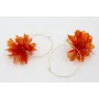 Pendientes aro grande dorado mate con flor lenteju
