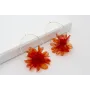 Pendientes aro grande dorado mate con flor lenteju