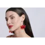Pendientes aro grande dorado mate con flor lenteju
