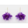 Pendientes V dorado mate con flor lentejuelas oval