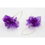 Pendientes V dorado mate con flor lentejuelas oval