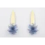 Pendientes hoja alargada dorada mate con flor lent