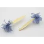 Pendientes hoja alargada dorada mate con flor lent