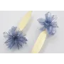 Pendientes hoja alargada dorada mate con flor lent