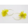 Pendientes aro labrado dorado mate con flor lentej