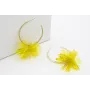 Pendientes aro labrado dorado mate con flor lentej