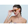 Pendientes flor abalorio coral con disco abalorio 