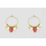 Pendientes aro mediano dorado mate dagas rosa cora