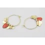 Pendientes aro mediano dorado mate dagas rosa cora