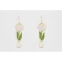Pendientes perno sencillo con tulipán rosa y lagri