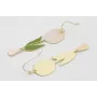 Pendientes perno sencillo con tulipán rosa y lagri