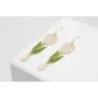 Pendientes perno sencillo con tulipán rosa y lagri
