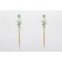 Pendientes perno gota esmaltado turquesa con colga