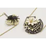 Collar cadena chapitas dorad mate con piezas esmal