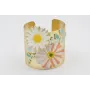 Brazalete con piezas esmaltadas, flor grande plana