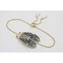 Pulsera cadena eslabón plano dorado mate con polil