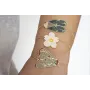 Pulsera cadena eslabón plano dorado mate con polil