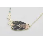 Collar cadena eslabón ovalado dorado mate y cadena