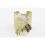 Brazalete con piezas esmaltadas, flor grande plana
