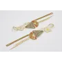 Pendientes perno herradura con flores esmaltadas r