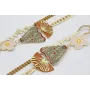 Pendientes perno herradura con flores esmaltadas r