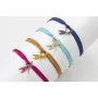 Pulsera acero inoxidable de cinta seda natural cos