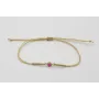 Pulsera acero inoxidable hilo dorado con entrepiez