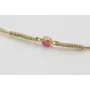 Pulsera acero inoxidable hilo dorado con entrepiez