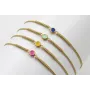 Pulsera acero inoxidable hilo dorado con entrepiez