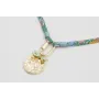 Collar acero inoxidable de lazo liberty flores azu