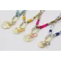 Collar acero inoxidable de lazo liberty flores azu