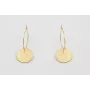 Pendientes ORO 18K-3 micras aro con chapas estriad