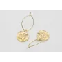 Pendientes ORO 18K-3 micras aro con medalla cangre