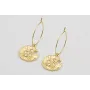 Pendientes ORO 18K-3 micras aro con medalla cangre