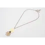 Collar largo de cadena miyuki granate con colgante