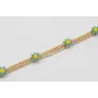 Pulsera cadena facetadas triple dorado mate con ma