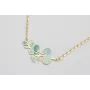 Collar cadena eslavón ovalado dorado mate con colg
