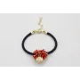 Pulsera de cordón trenzado azul marino con burruño