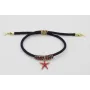 Pulsera de cordón trenzado azul marino con nudo ma